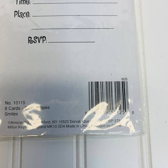 5th Birthday Invitations x 16 NIP Smiley face Party Hat Yellow - Picture 3 of 3